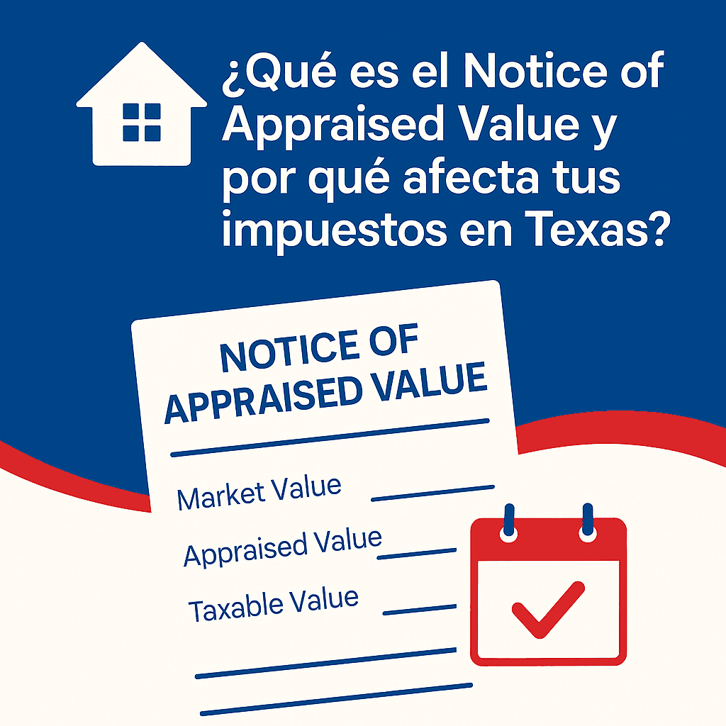 ¿Qué es el Notice of Appraised Value y por qué afecta tus impuestos en Texas?